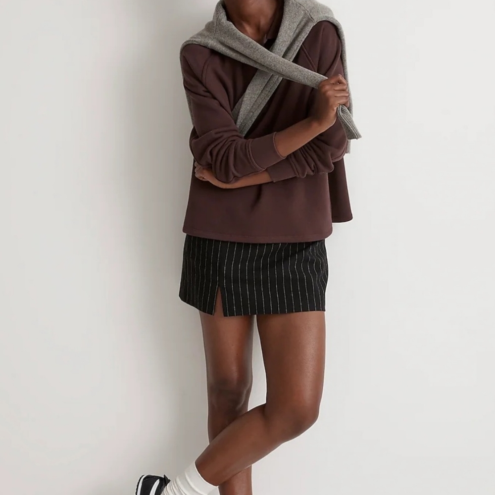 Madewell Betterterry Polo Sweatshirt XS Chocolate Raisin